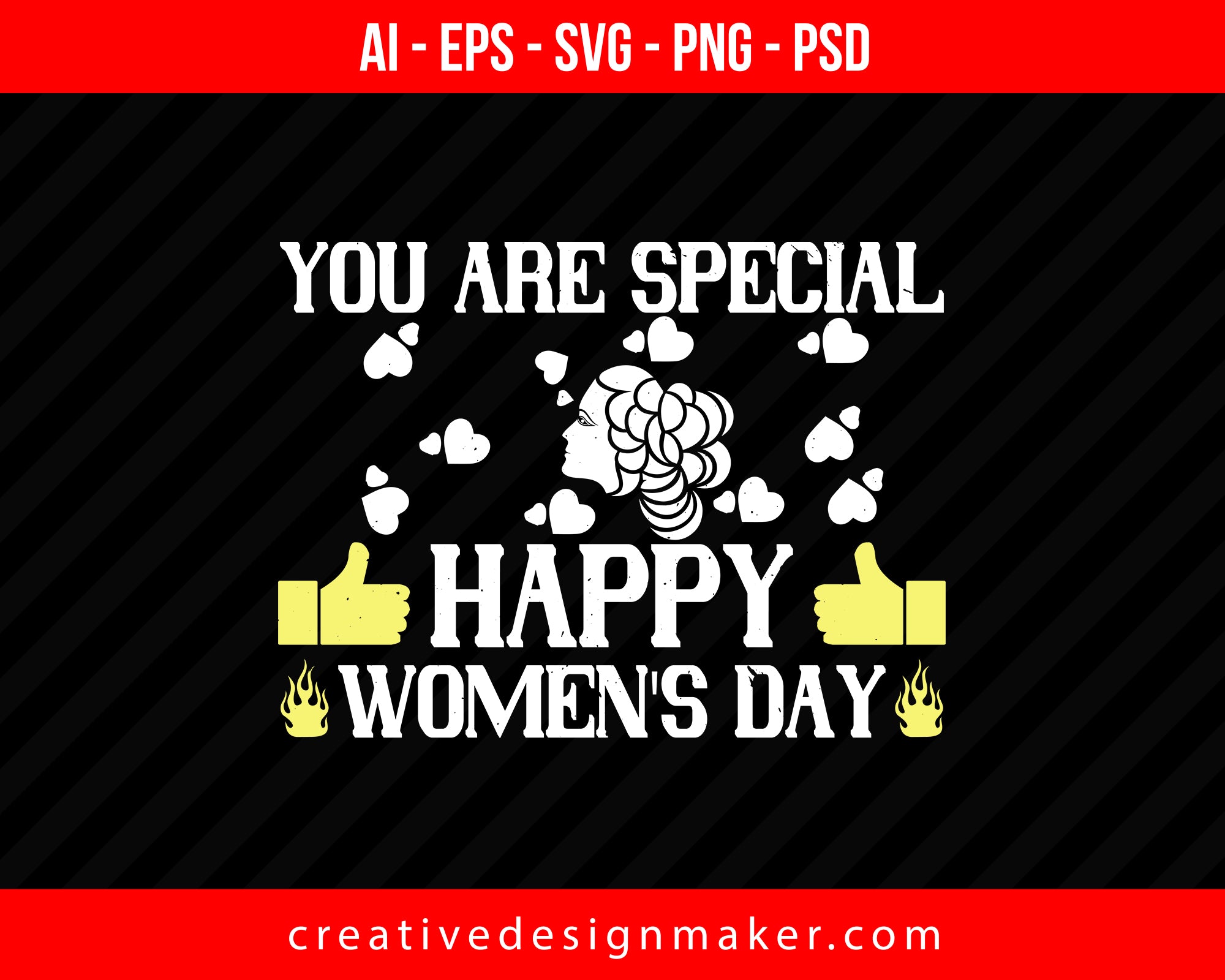 You are Special happy Women's Day Print Ready Editable T-Shirt SVG Design!