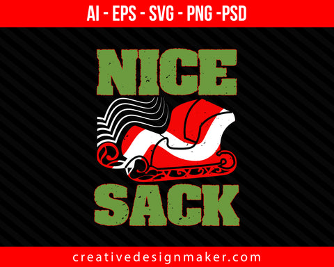 Nice Sack Christmas Print Ready Editable T-Shirt SVG Design!