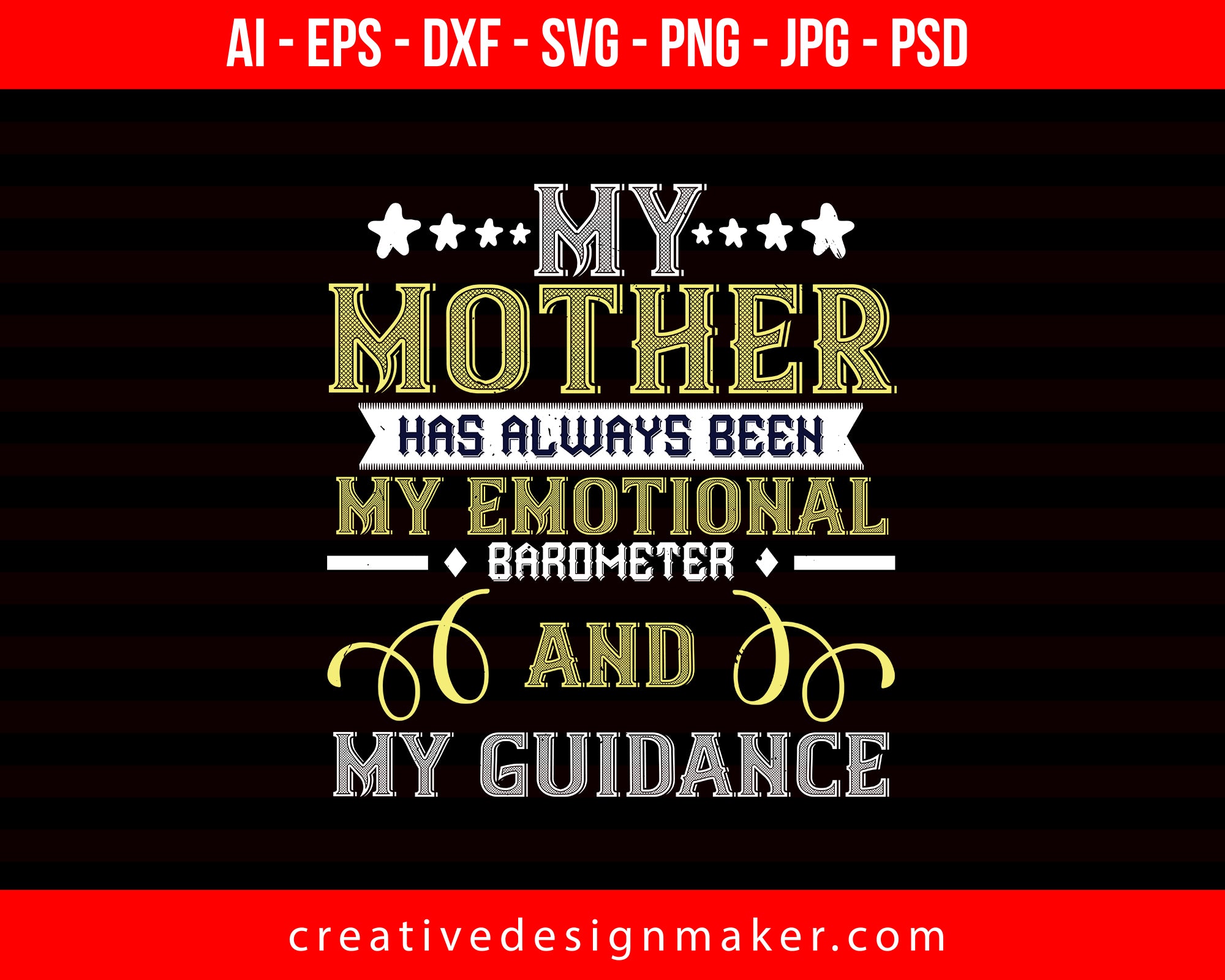 My Mother Has Always Been Mom Print Ready Editable T-Shirt SVG Design!