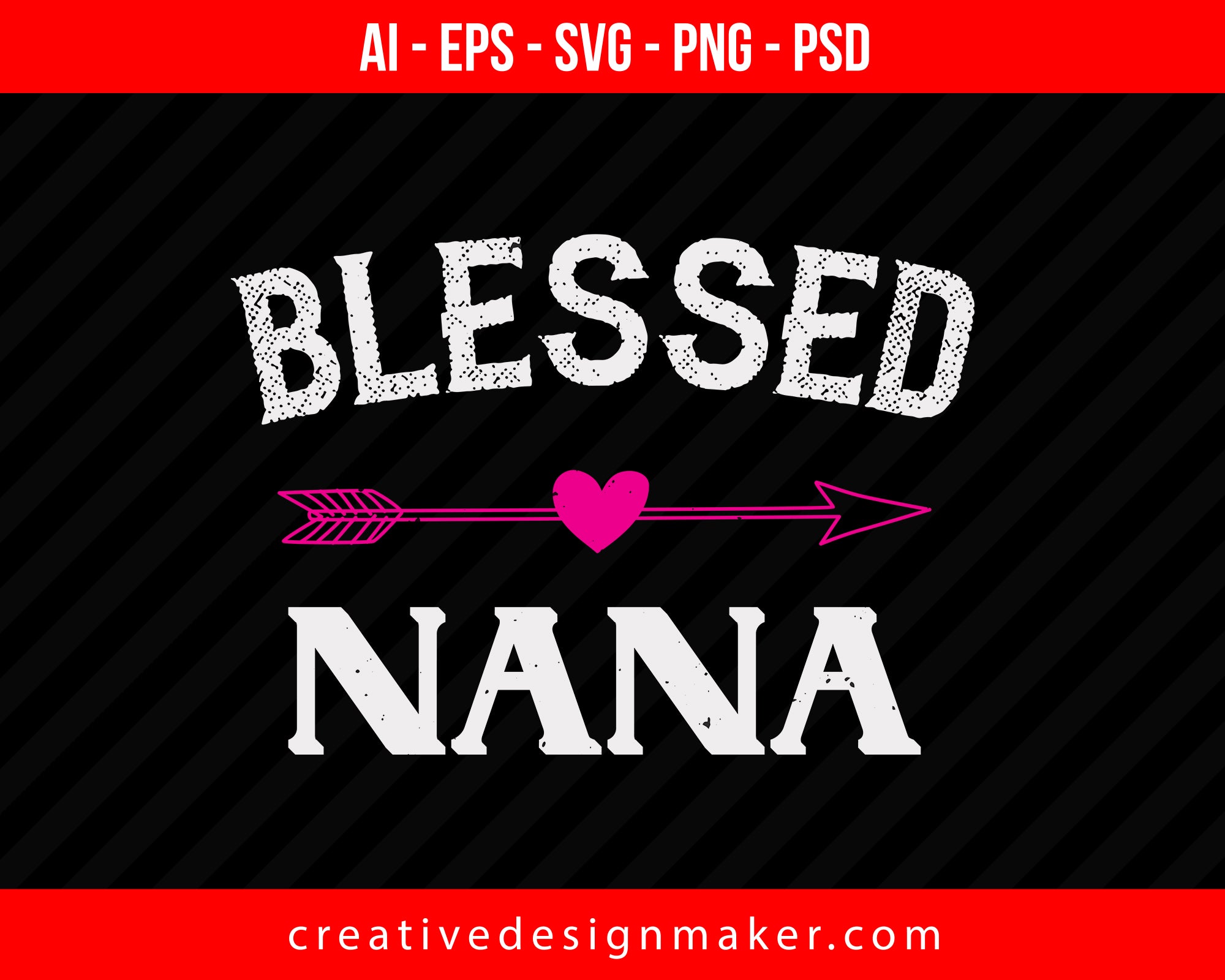 Blessed Nana Print Ready Editable T-Shirt SVG Design!