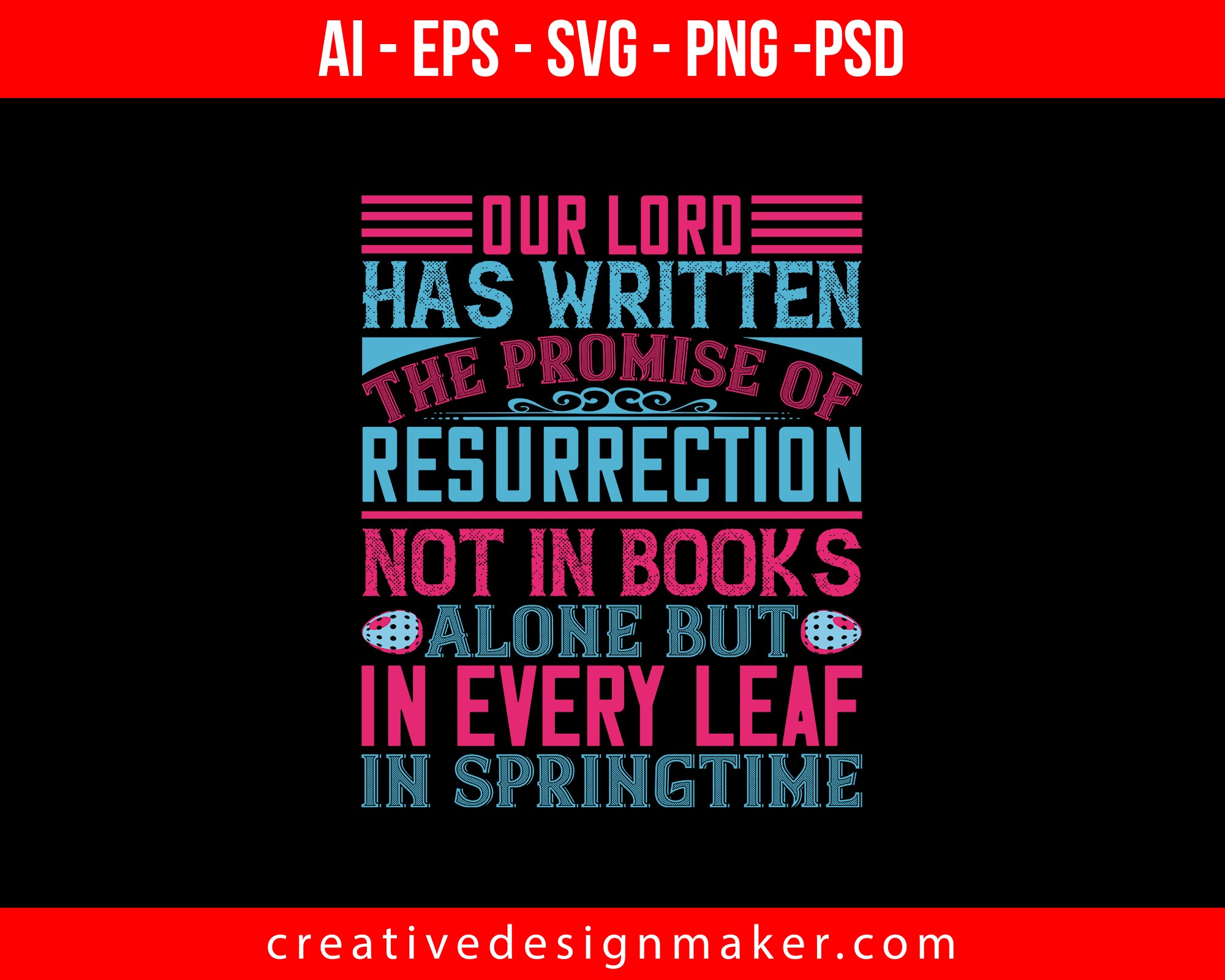 Our Lord has written the promise of resurrection Easter Print Ready Editable T-Shirt SVG Design!