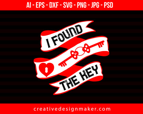 I Found The Key Couple Print Ready Editable T-Shirt SVG Design!