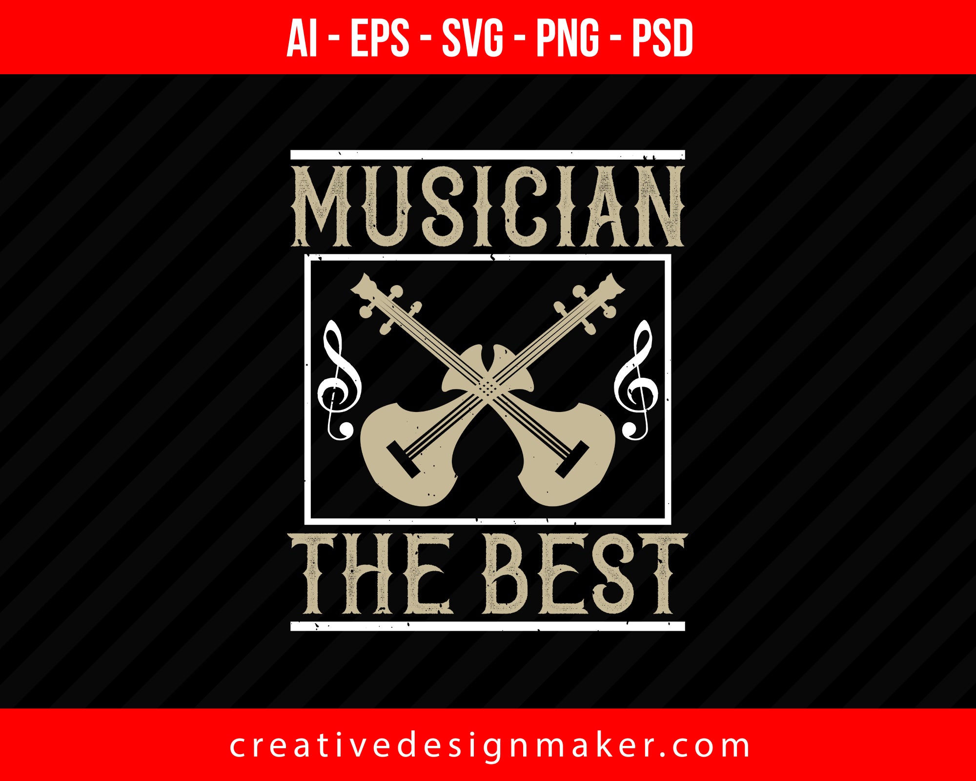 Musician the best Violin Print Ready Editable T-Shirt SVG Design!