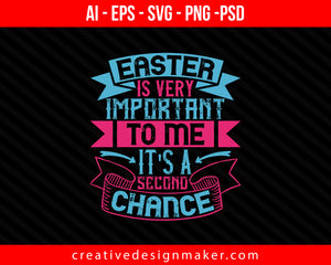 Easter is very important to me. It's a second chance Print Ready Editable T-Shirt SVG Design!