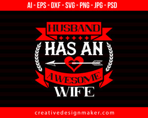 Husband Hasan Awesome Wife Couple Print Ready Editable T-Shirt SVG Design!