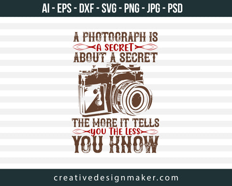 A Photograph Is Secret About A Secret Print Ready Editable T-Shirt SVG Design!