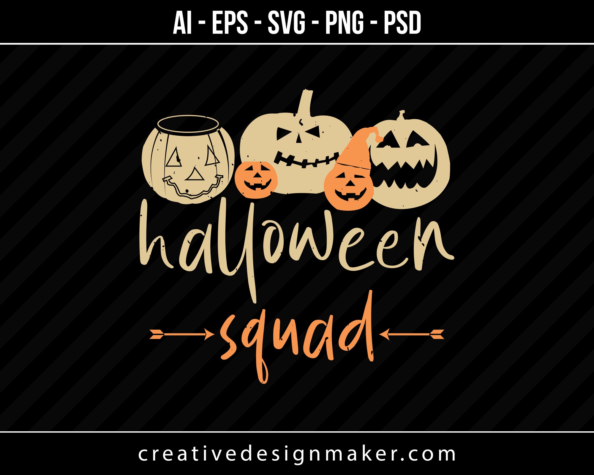 Halloween Squad Party Print Ready Editable T-Shirt SVG Design!