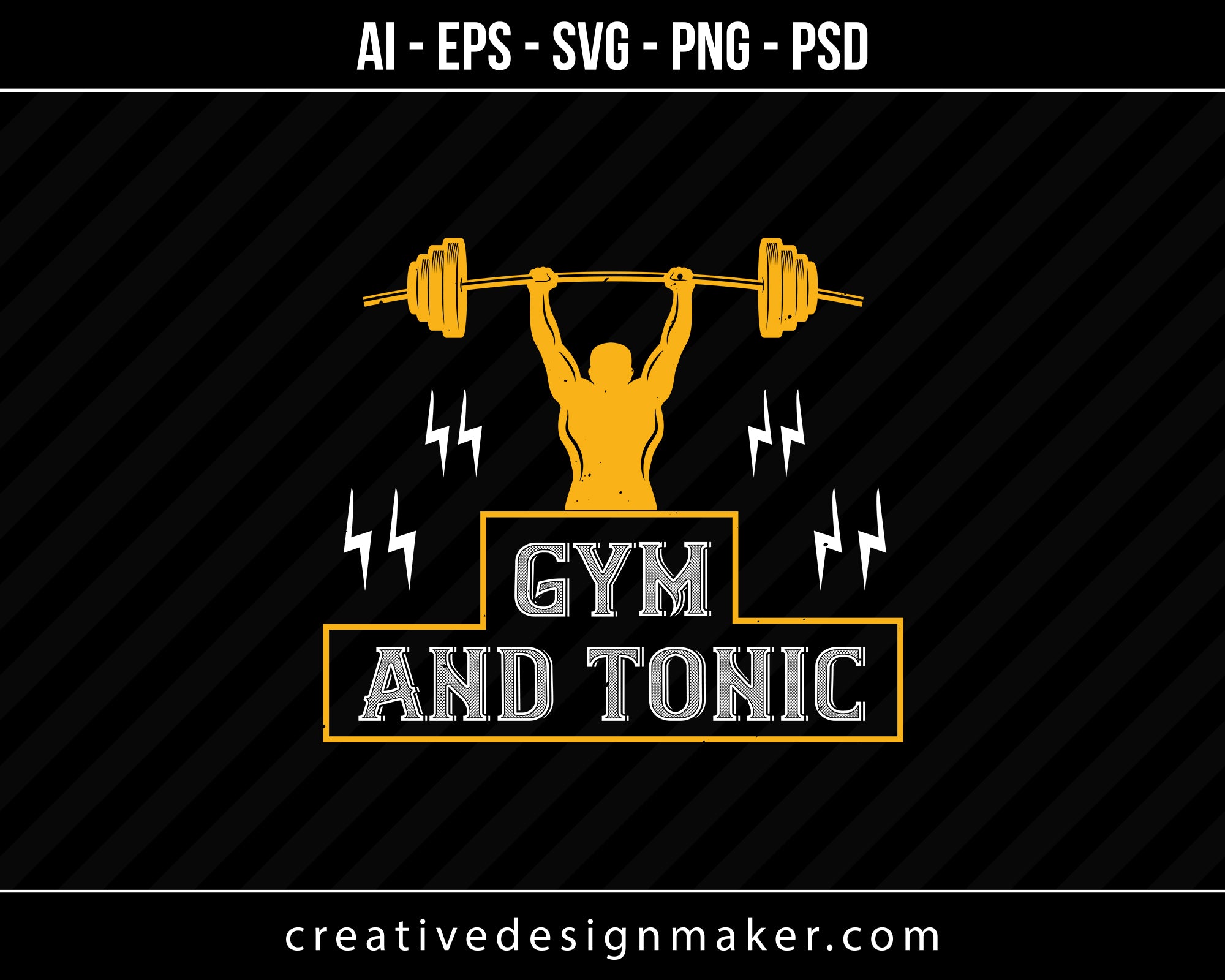 Gym And Tonic Print Ready Editable T-Shirt SVG Design!