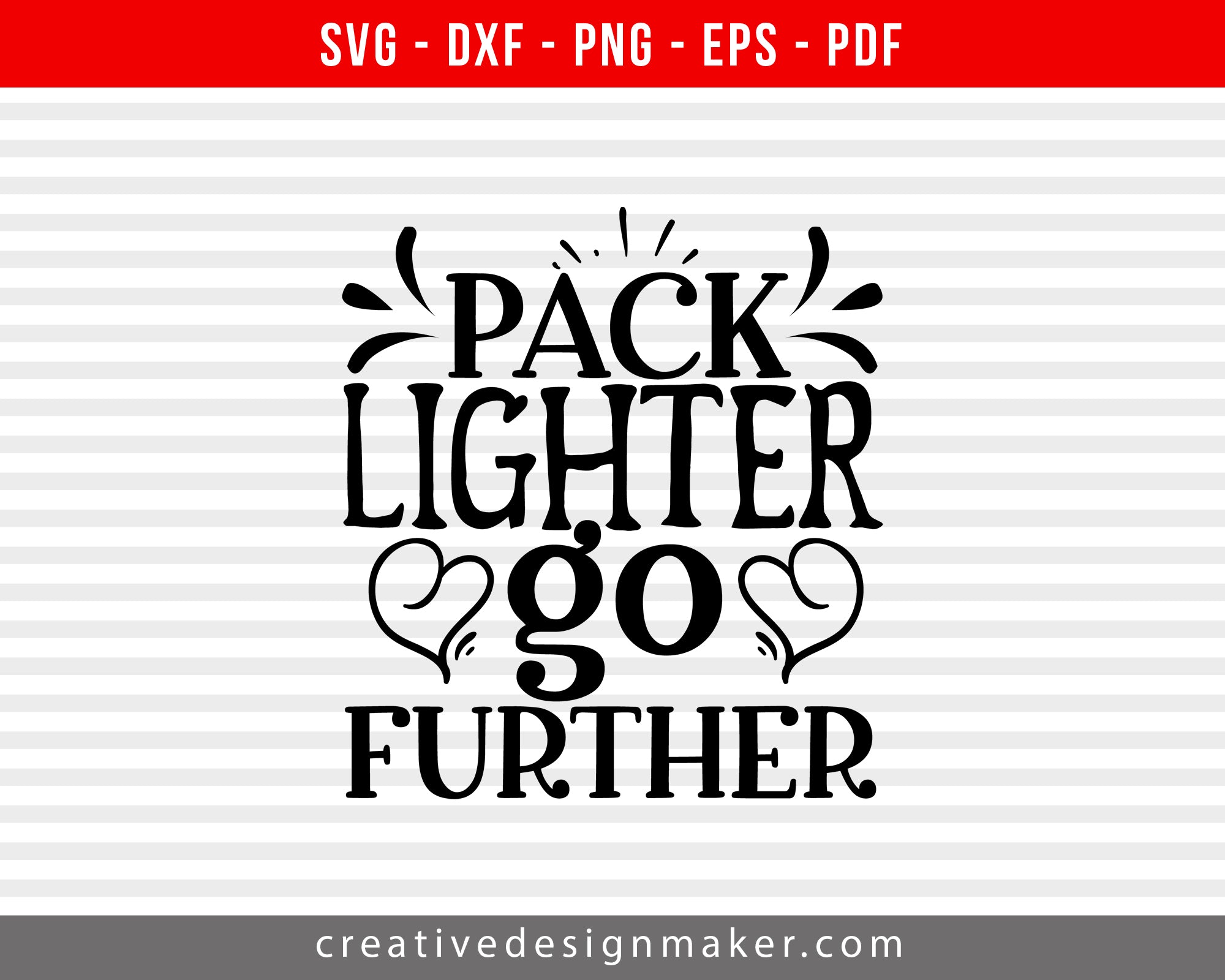 Pack Lighter Go Further Camping Print Ready Editable T-Shirt SVG Design!