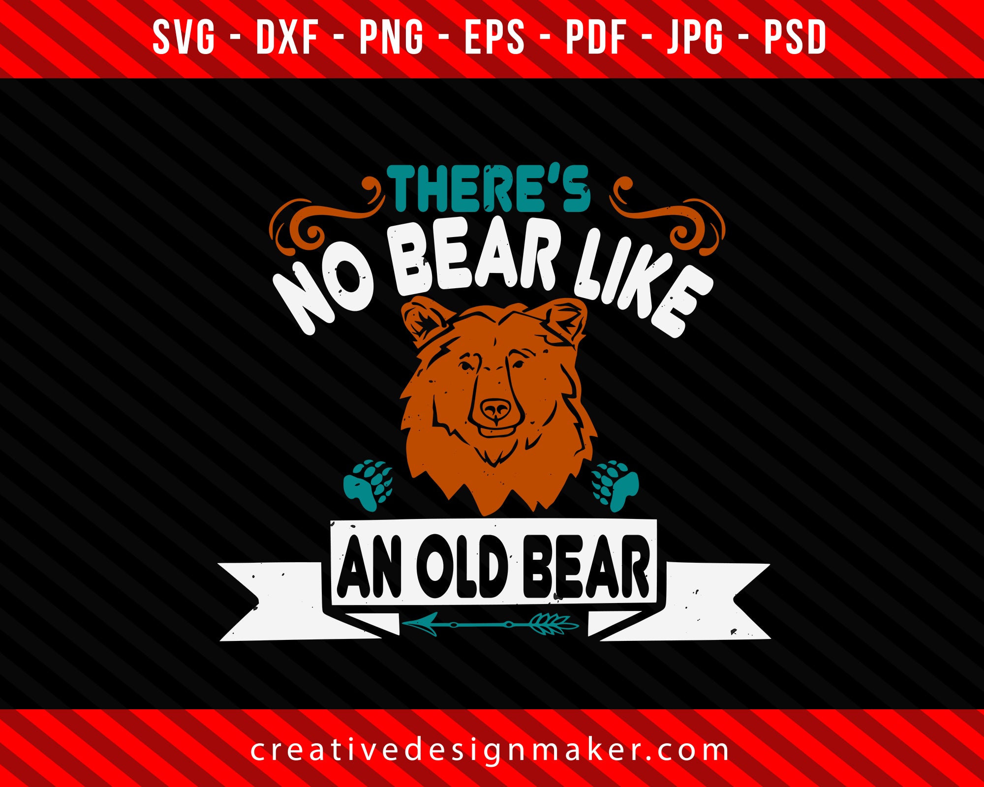 There’s no bear like an old Bear Print Ready Editable T-Shirt SVG Design!