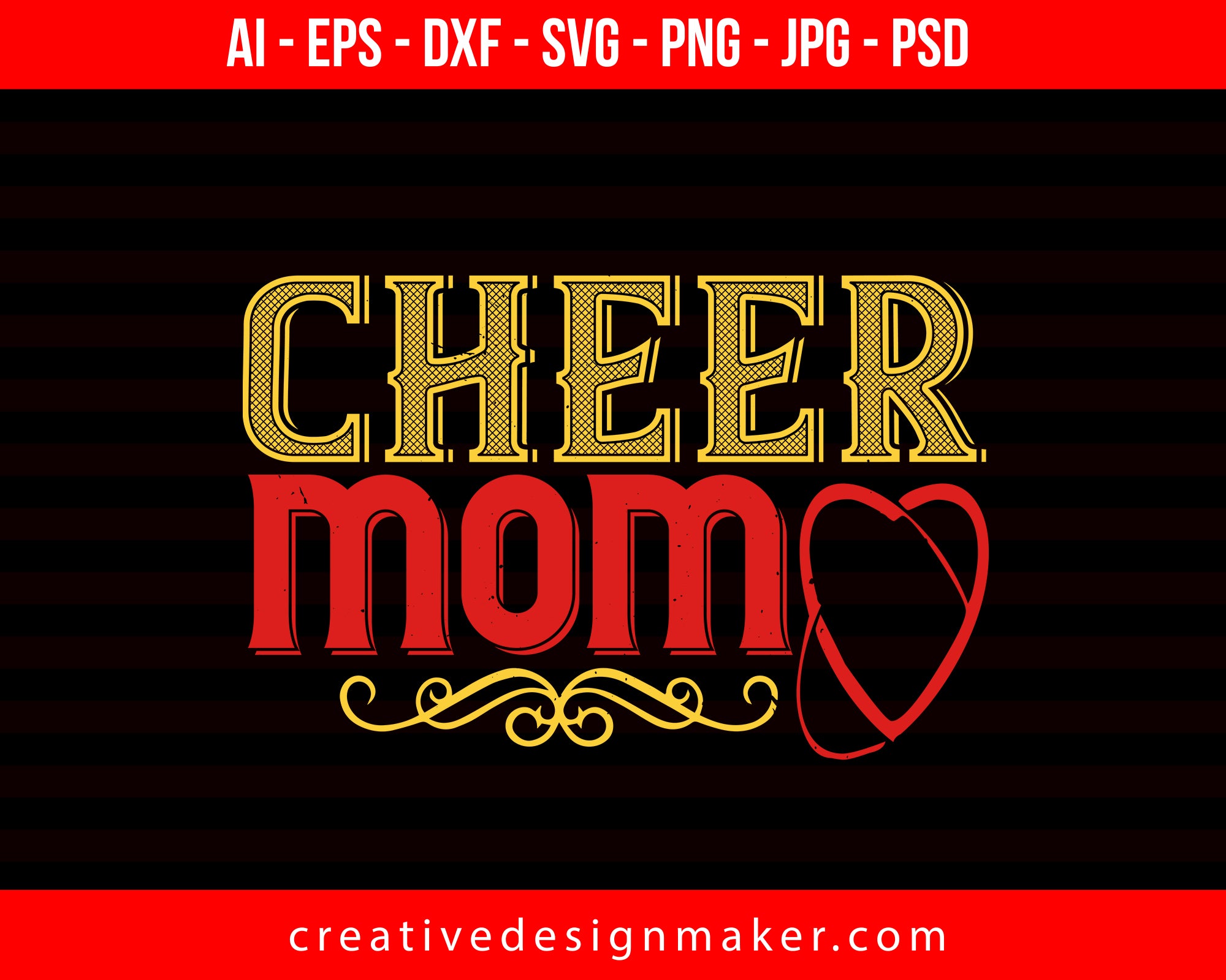 Cheer Mom Football Print Ready Editable T-Shirt SVG Design!