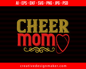 Cheer Mom Football Print Ready Editable T-Shirt SVG Design!