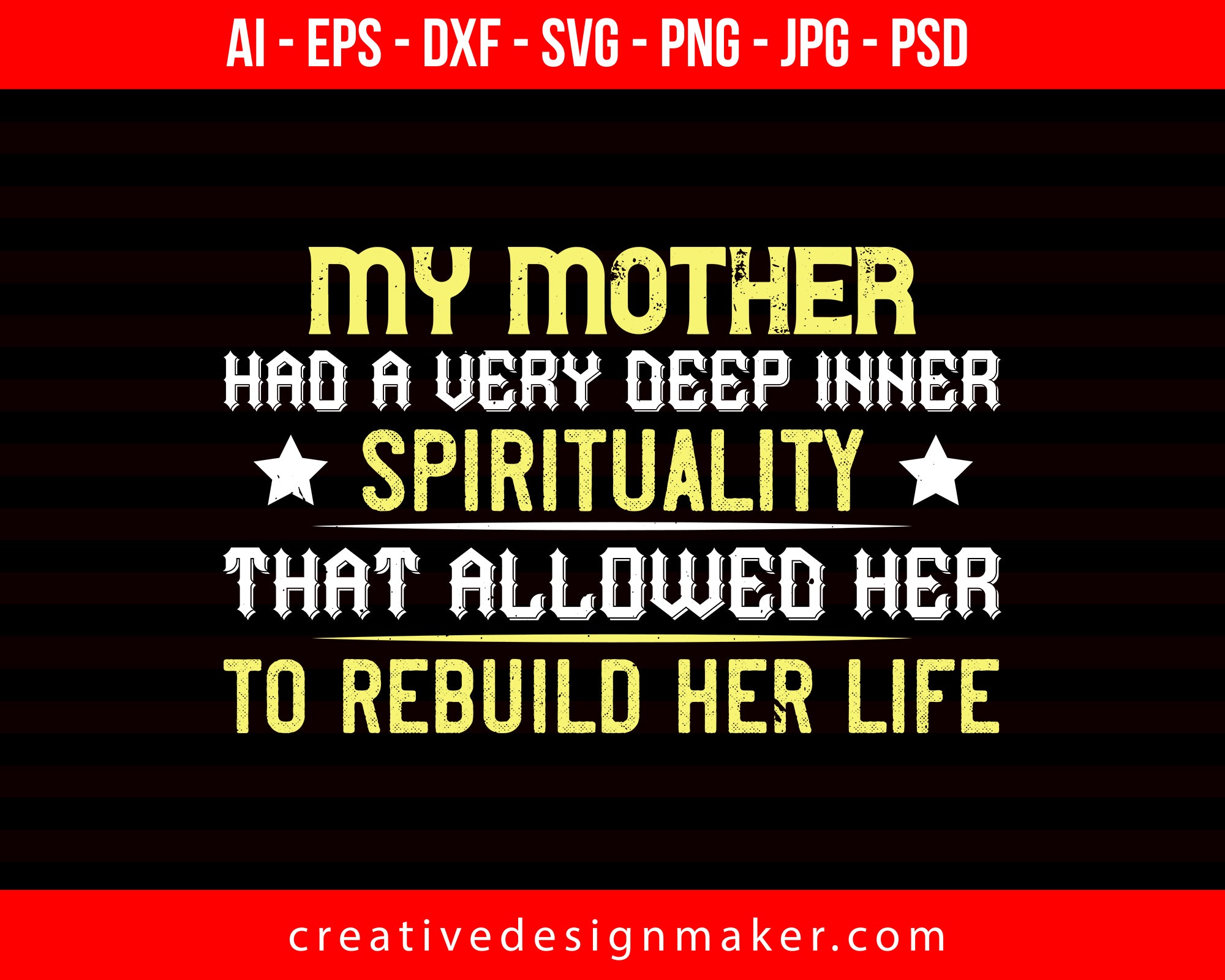 My Mother … Had A Very Deep Inner Mom Print Ready Editable T-Shirt SVG Design!