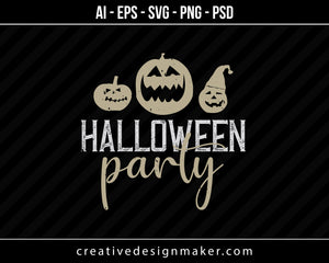 Halloween Party Print Ready Editable T-Shirt SVG Design!