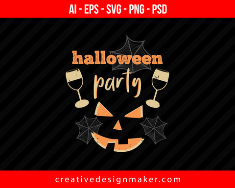 Halloween party Print Ready Editable T-Shirt SVG Design!