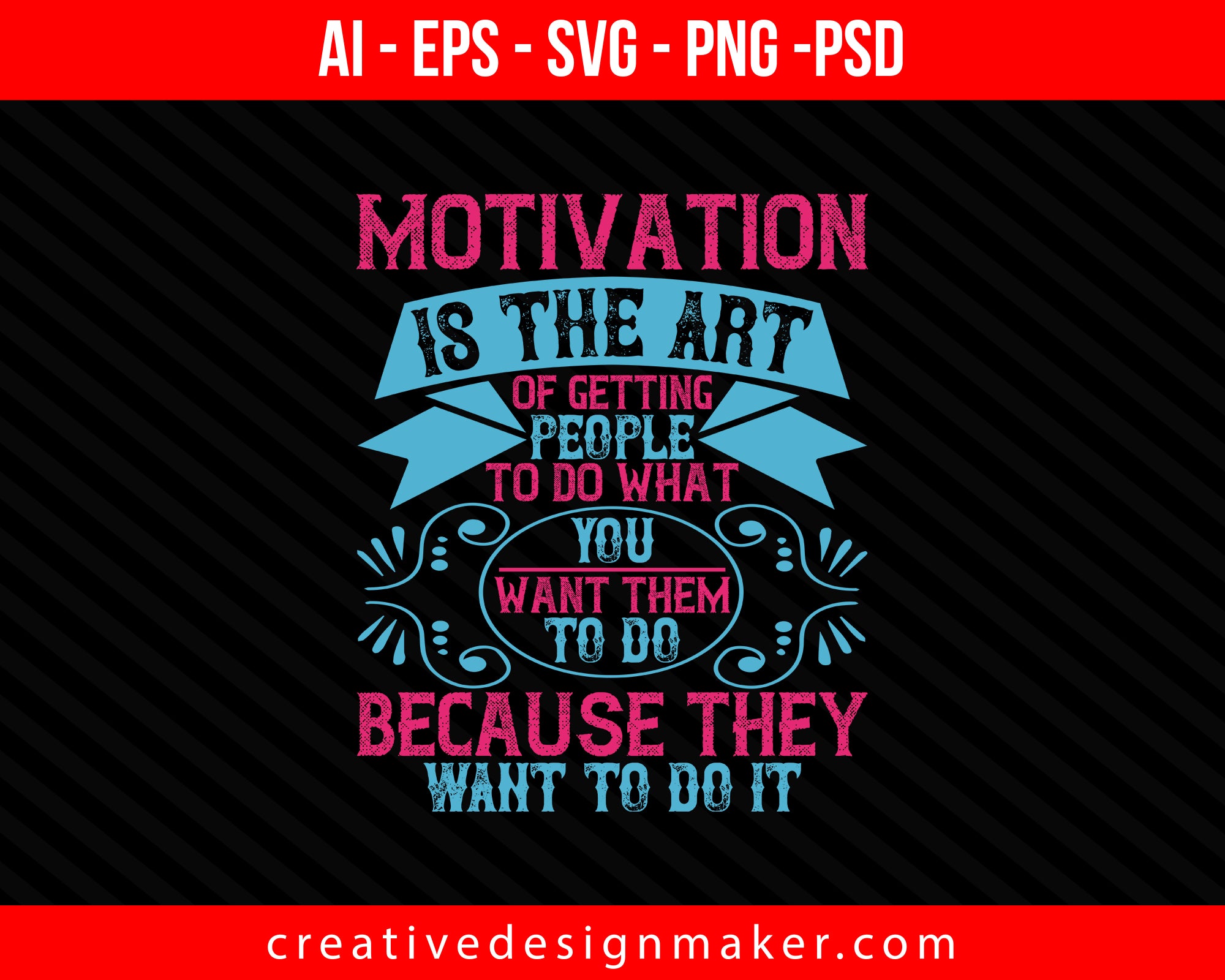 Motivation is the art of getting people to do Easter Print Ready Editable T-Shirt SVG Design!