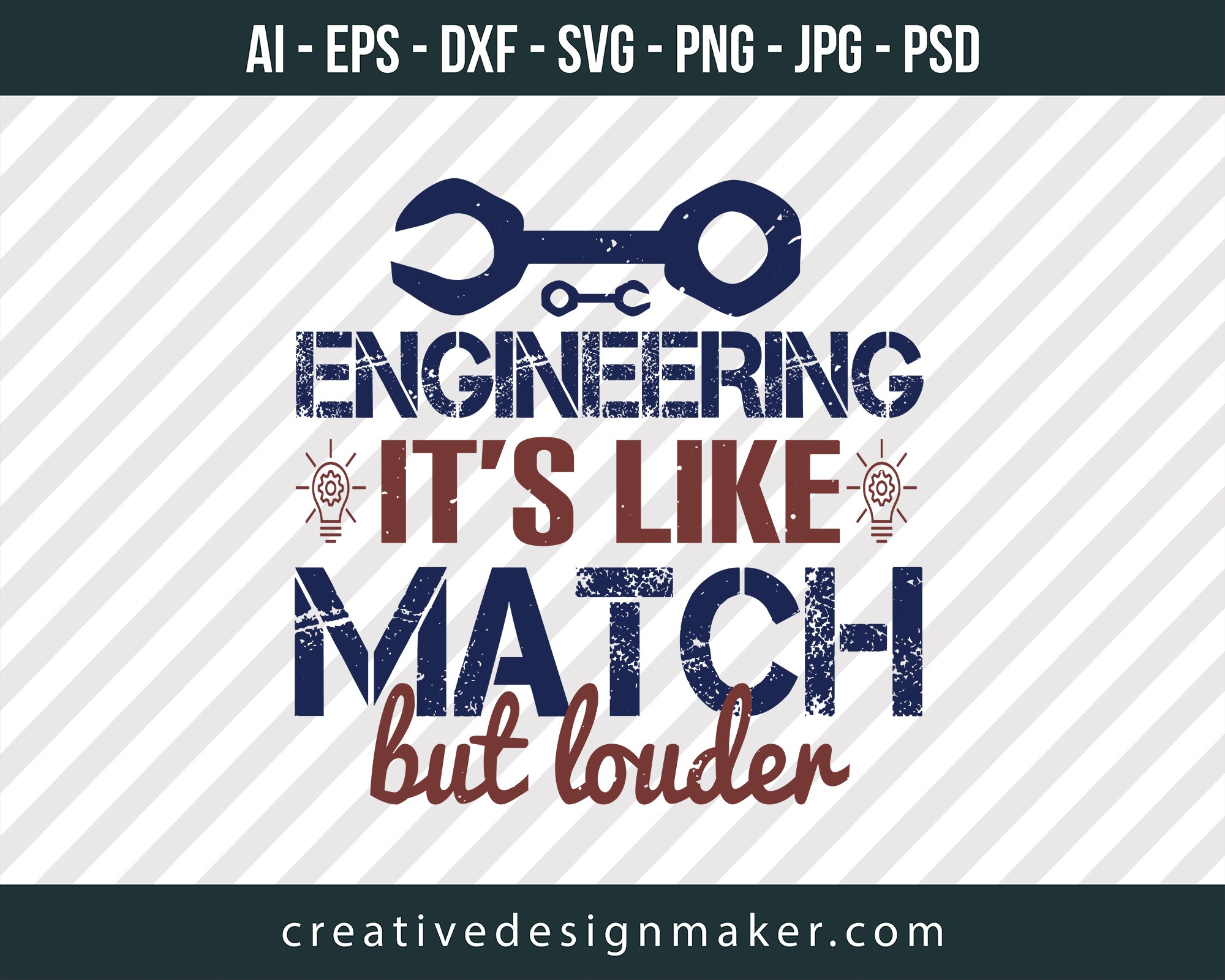 Engineering It's Like Match But Louder Print Ready Editable T-Shirt SVG Design!