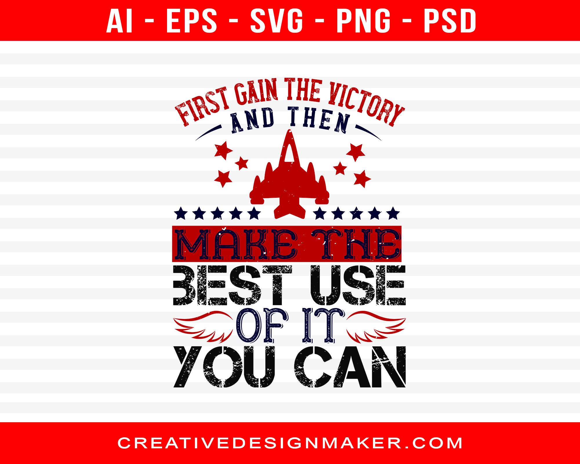First Gain The Victory And Then Air Force Print Ready Editable T-Shirt SVG Design!