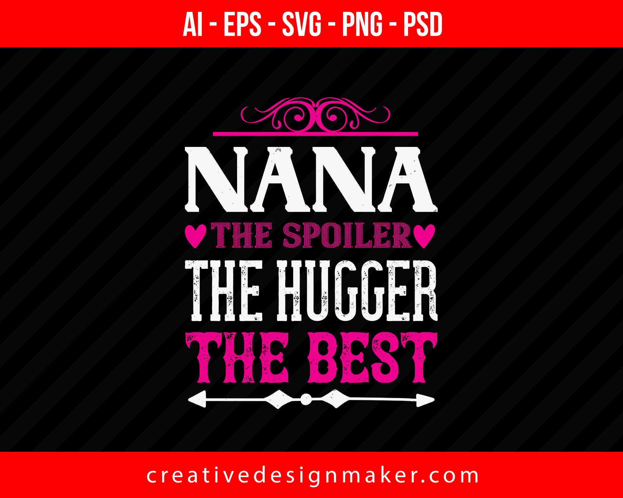 Nana The Spoiler The Hugger The Best Print Ready Editable T-Shirt SVG Design!