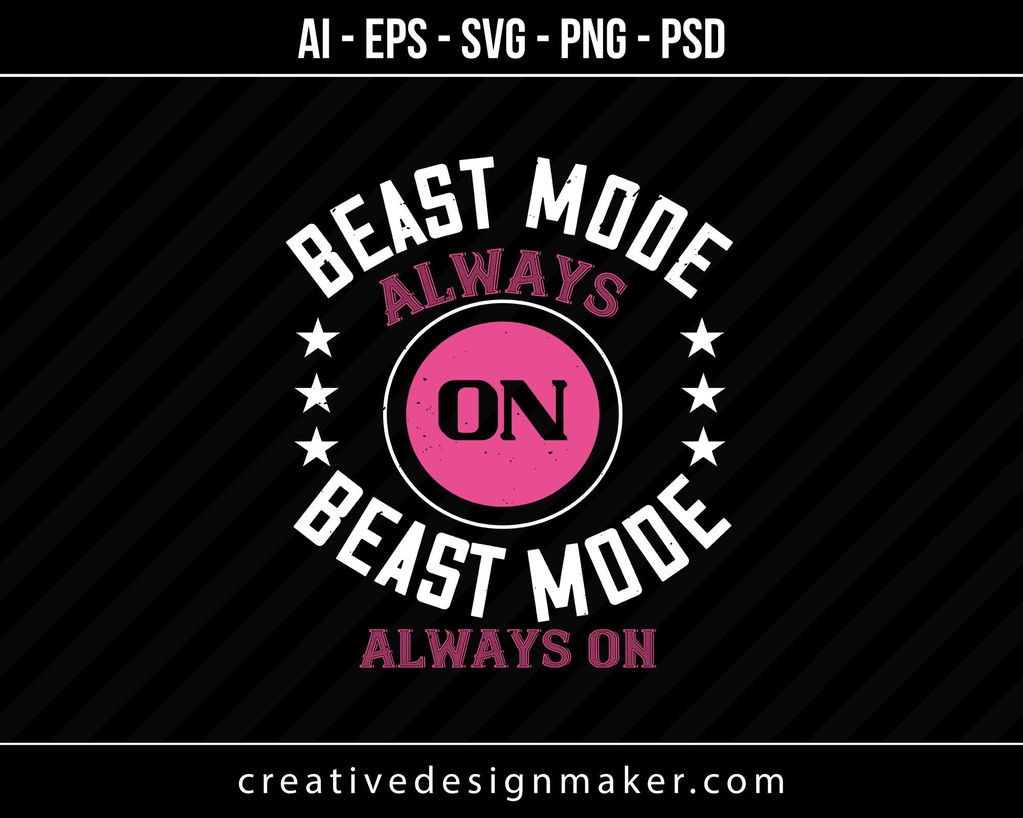 Best Mode Always On Best Mode Alwayes On Gym Print Ready Editable T-Shirt SVG Design!