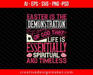 Easter is the demonstration of God that life is essentially Print Ready Editable T-Shirt SVG Design!