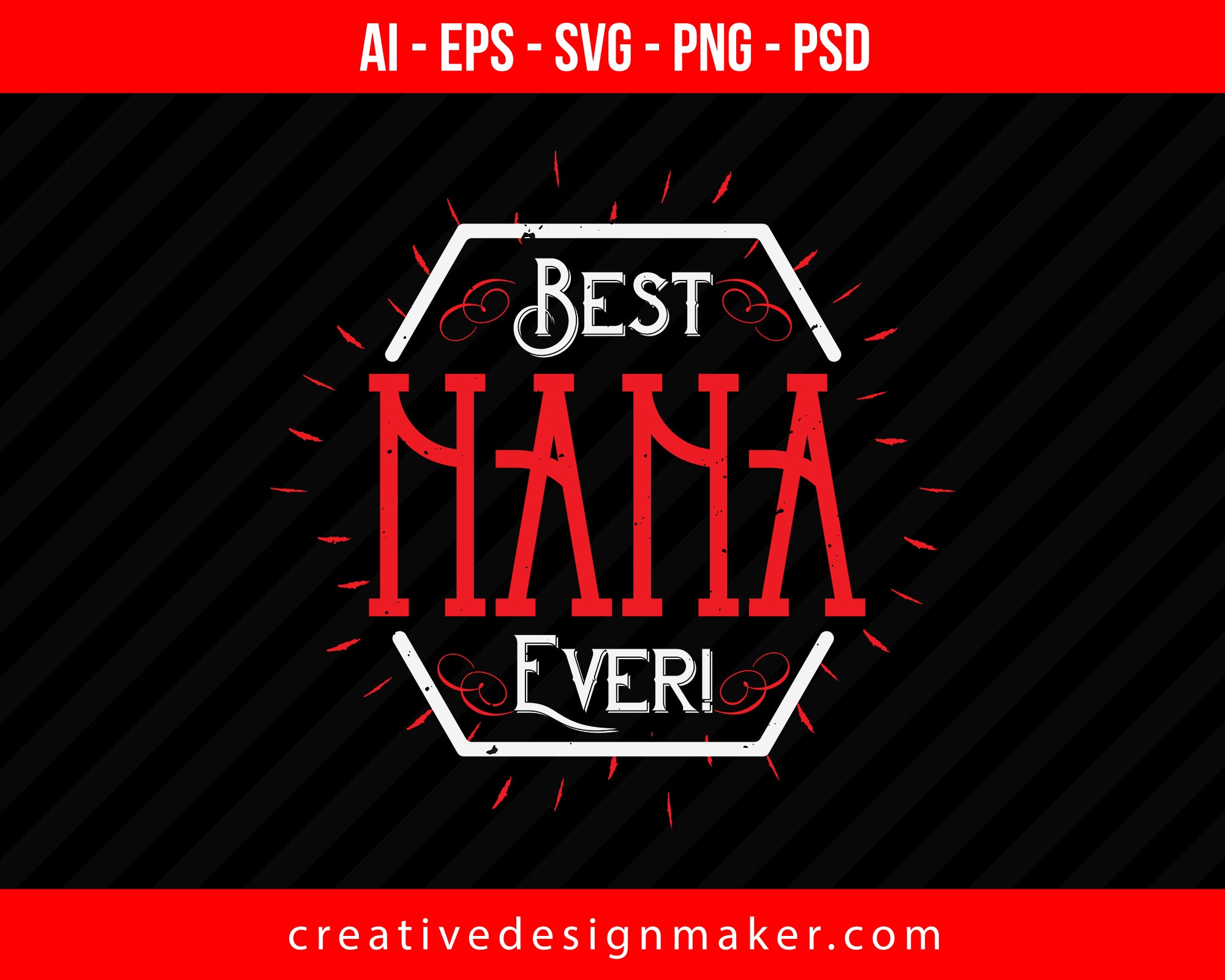 Best Nana Ever Print Ready Editable T-Shirt SVG Design!