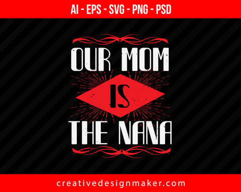 Our Mom Is The Nana Print Ready Editable T-Shirt SVG Design!