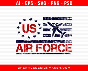 Us Air Force Print Ready Editable T-Shirt SVG Design!