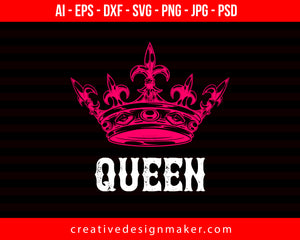 Queen Couple Print Ready Editable T-Shirt SVG Design!