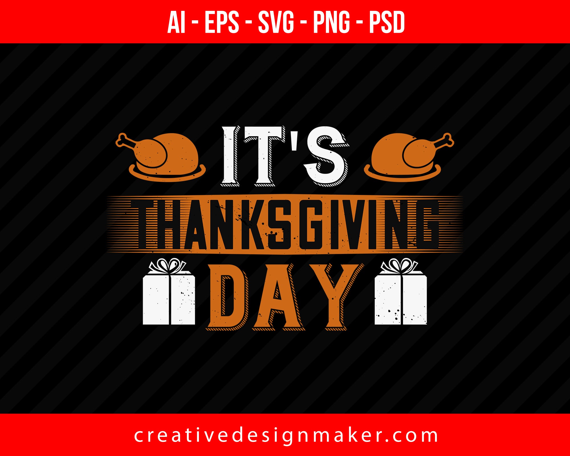 It's thanksgiving day Print Ready Editable T-Shirt SVG Design!