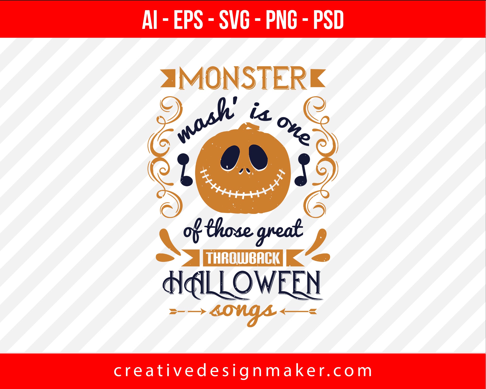 Monster Mash' is one of those Halloween Print Ready Editable T-Shirt SVG Design!