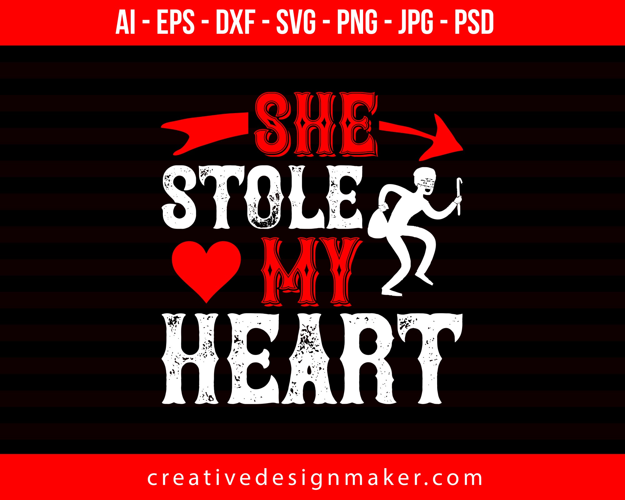 She Stole My Heart Couple Print Ready Editable T-Shirt SVG Design!