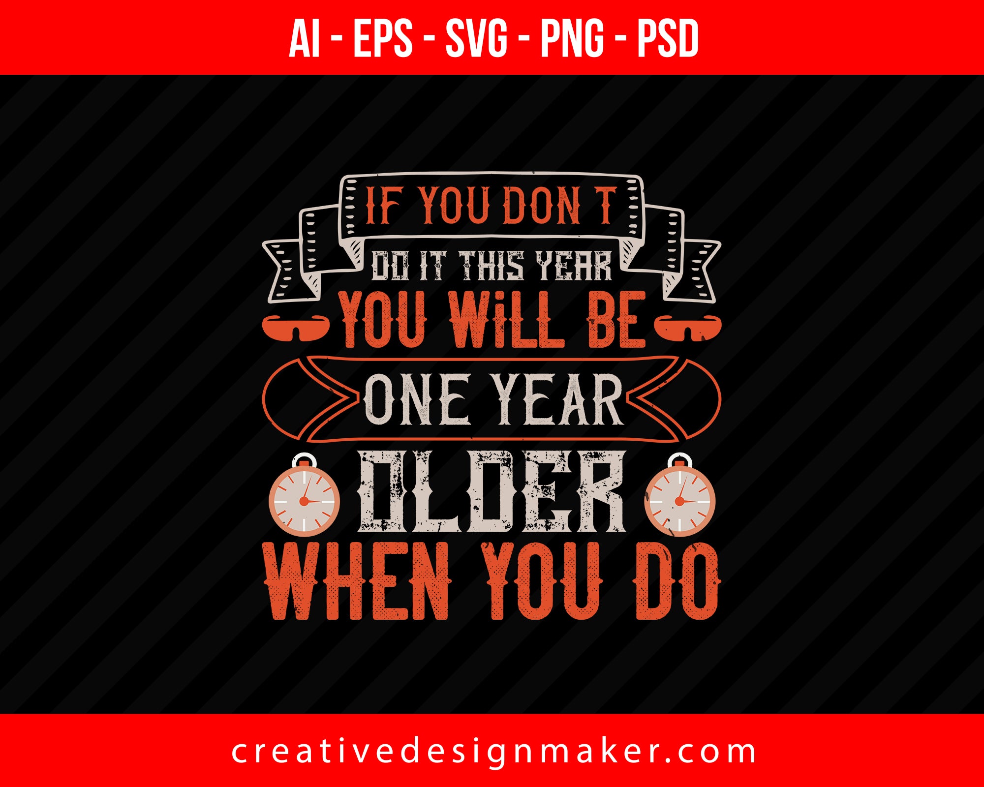 If you don’t do it this year, you will be one year older when you do Skiing Print Ready Editable T-Shirt SVG Design!