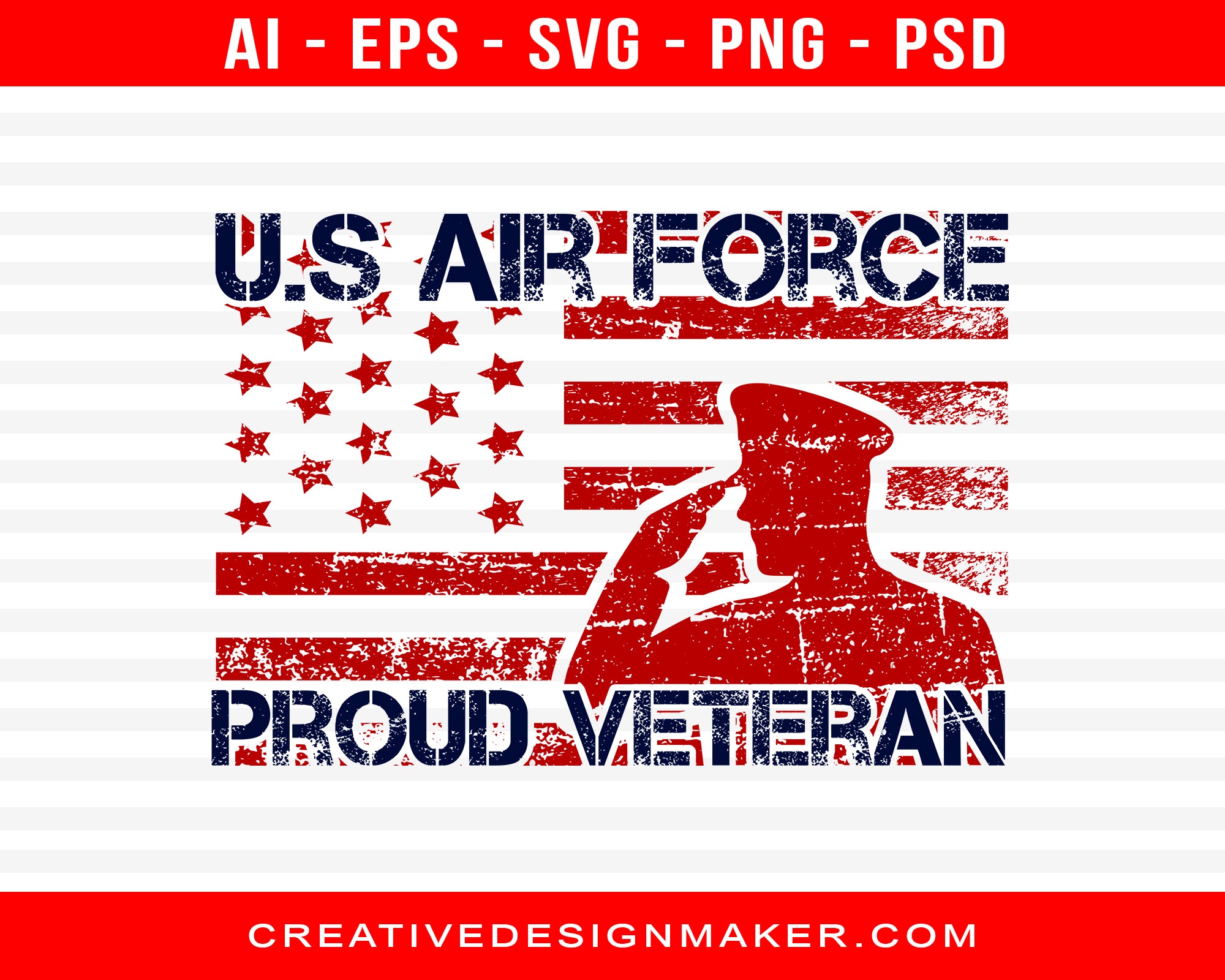 Us Air Force Proud Veteran Print Ready Editable T-Shirt SVG Design!