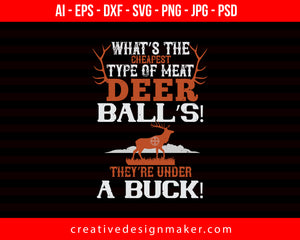 What’s The Cheapest Type Of Meat Deer Balls They’re Under A Buck! Hunting Print Ready Editable T-Shirt SVG Design!