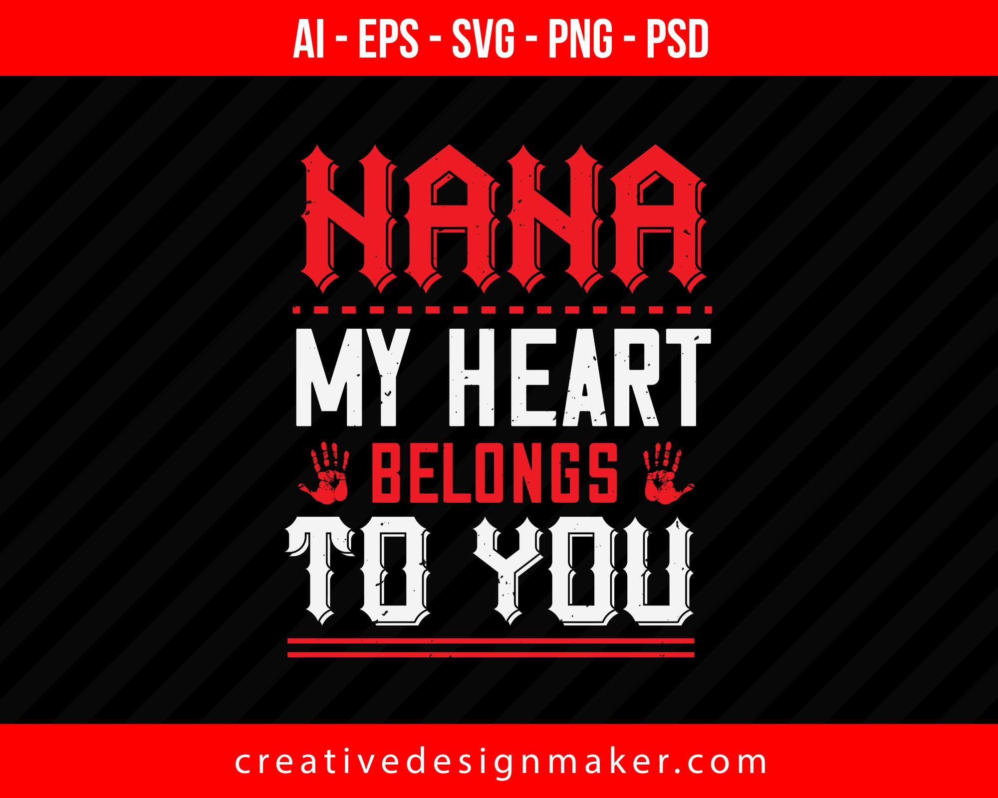 Nana My Heart Print Ready Editable T-Shirt SVG Design!