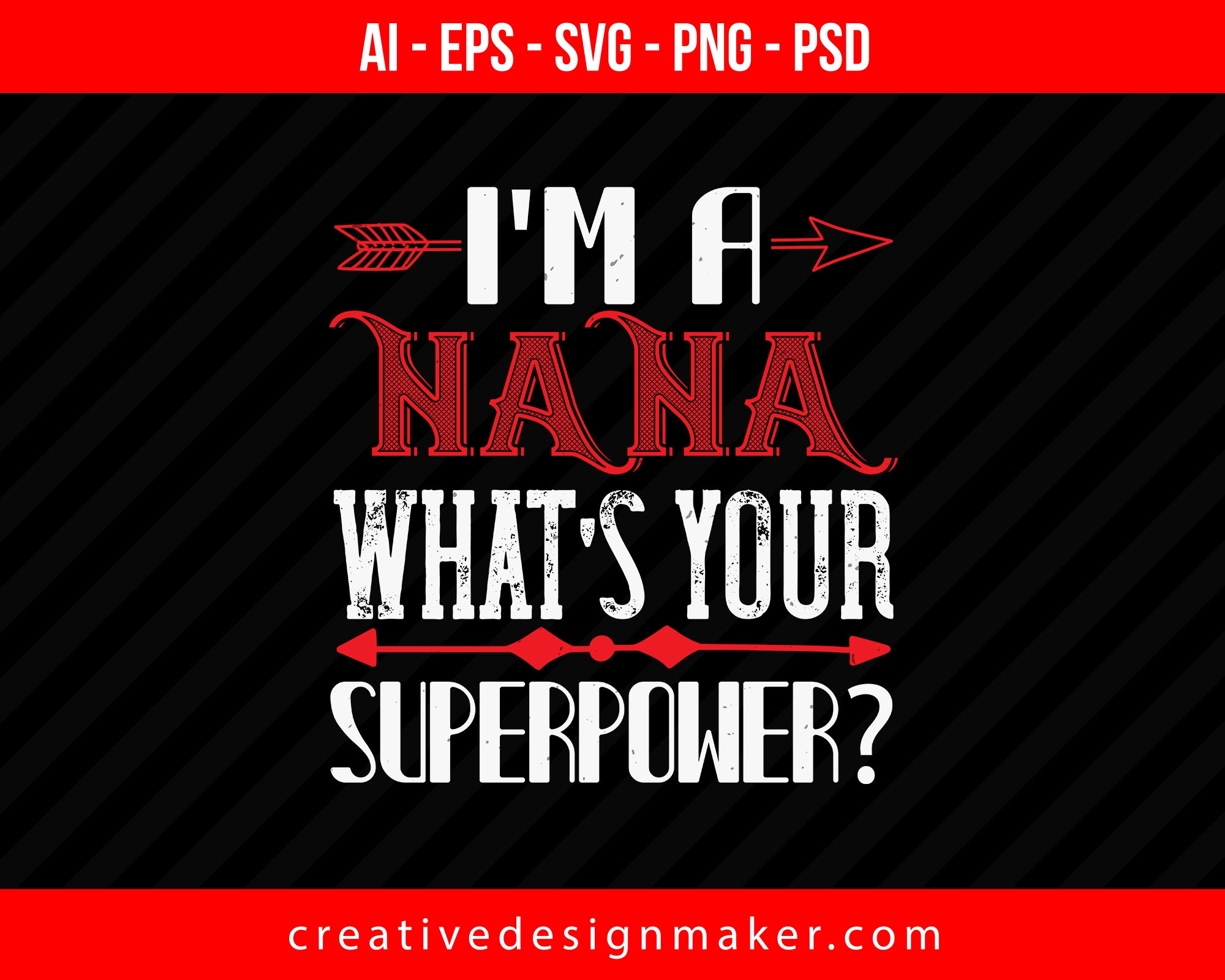 I'm A Nana Whats Your Print Ready Editable T-Shirt SVG Design!