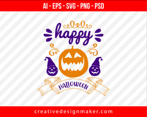 Happy Halloween Print Ready Editable T-Shirt SVG Design!