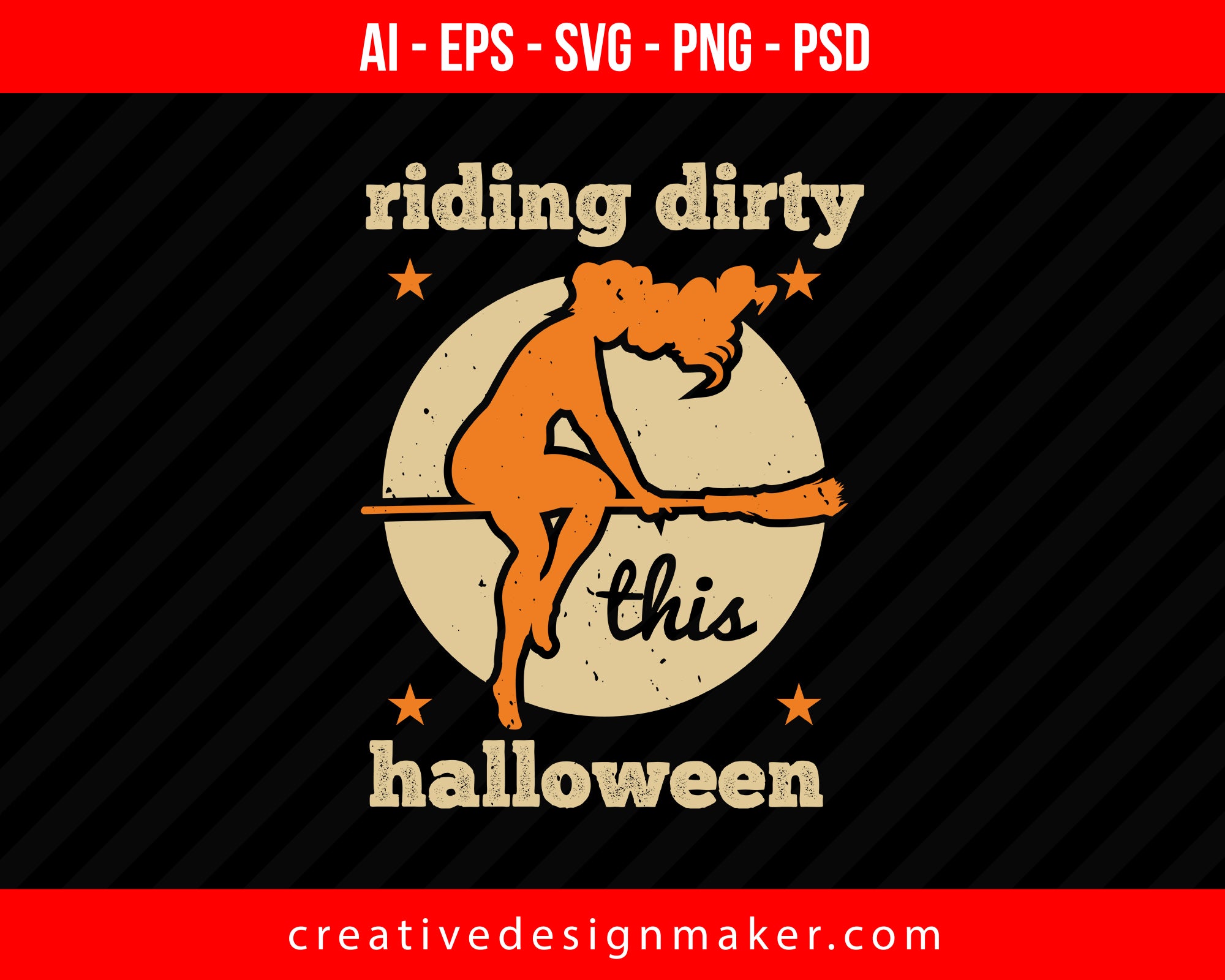 Riding Dirty This Halloween Print Ready Editable T-Shirt SVG Design!