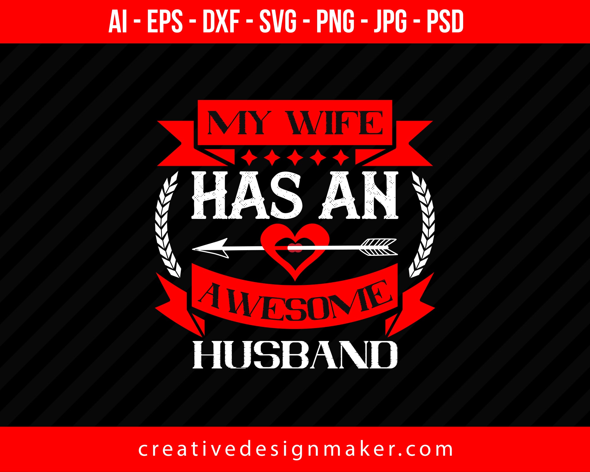 My Wife Hasan Awesome Husband Couple Print Ready Editable T-Shirt SVG Design!