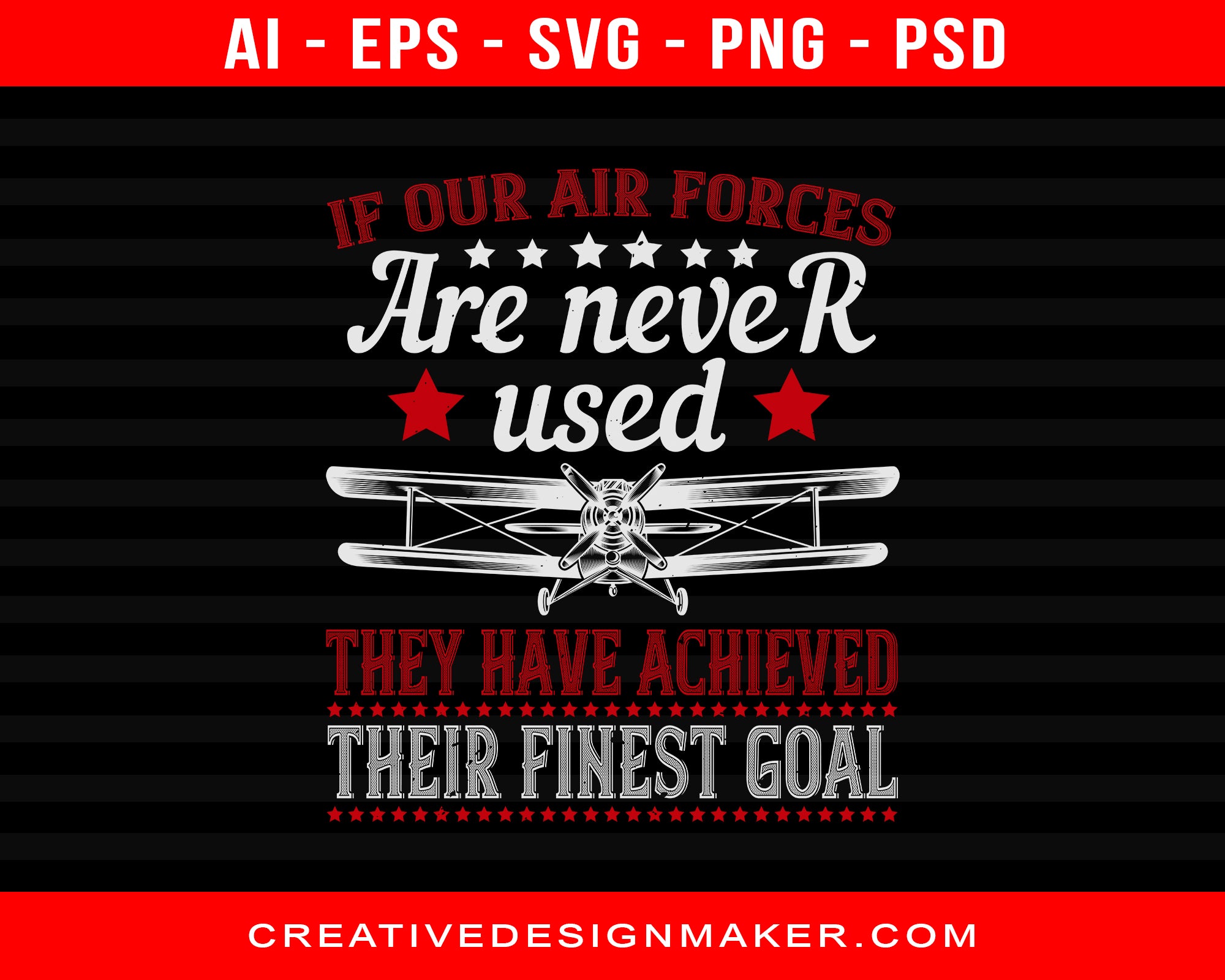 If Our Air Force Are Never Used They  Have Achieved Air Force Print Ready Editable T-Shirt SVG Design!