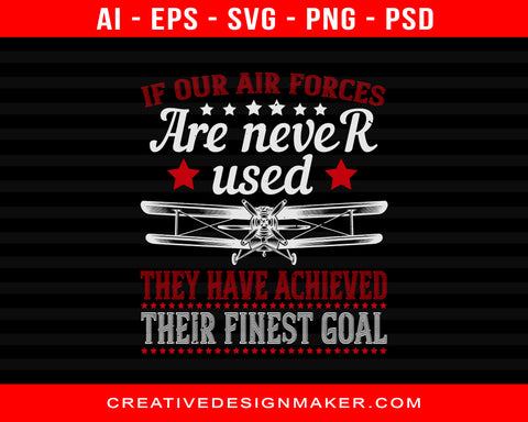 If Our Air Force Are Never Used They  Have Achieved Air Force Print Ready Editable T-Shirt SVG Design!