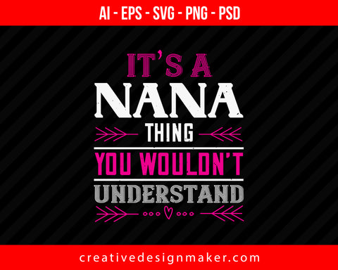 It’s A Nana Thing Print Ready Editable T-Shirt SVG Design!