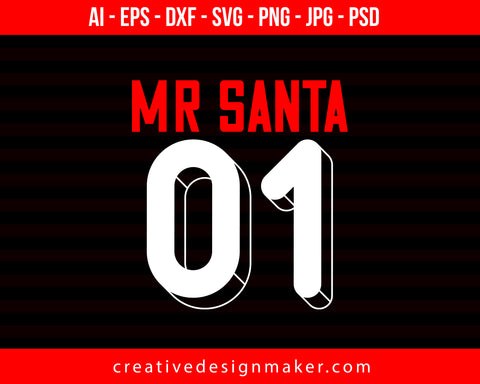 Mr. Santa 01 Couple Print Ready Editable T-Shirt SVG Design!