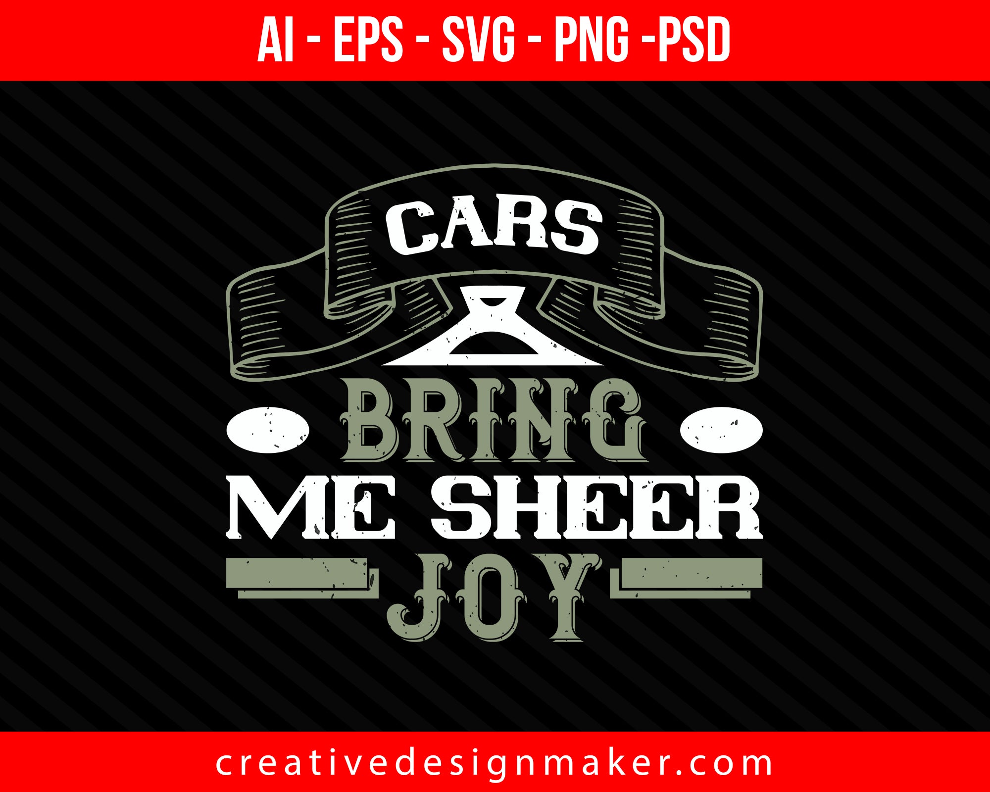 Cars bring me sheer joy Print Ready Editable T-Shirt SVG Design!