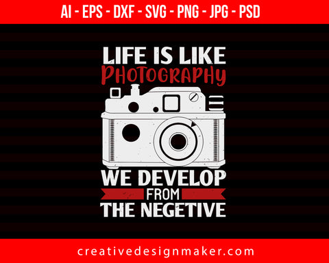 Life Is Like Photography Print Ready Editable T-Shirt SVG Design!