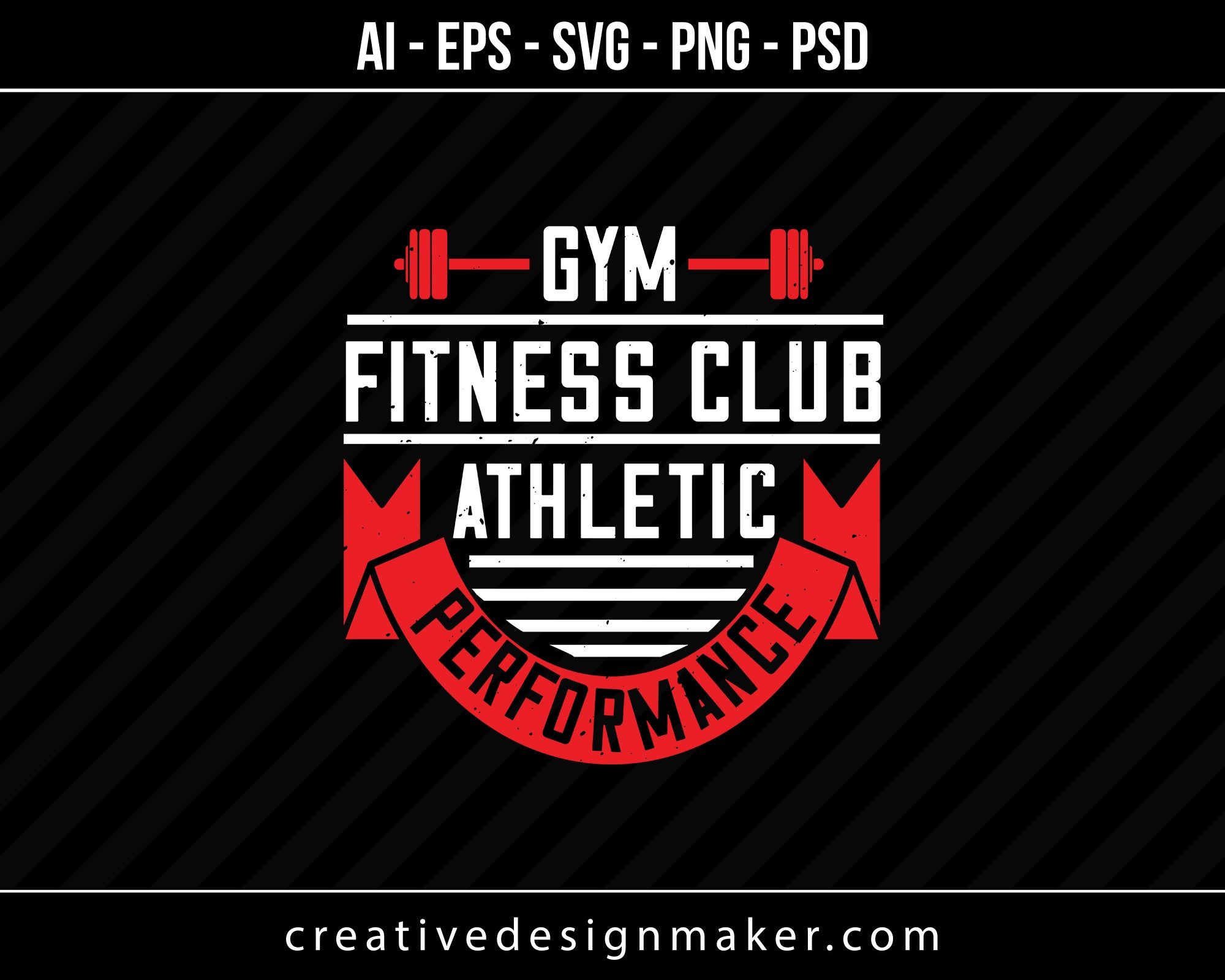 Gym Fitness Club Athlatic Parformance Print Ready Editable T-Shirt SVG Design!