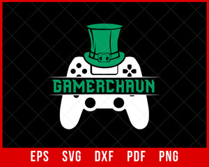 Video Game Leprechaun Costume St. Patrick's Day Kids Gift T-Shirt Design Sports SVG Cutting File Digital Download 