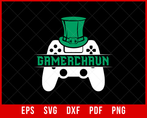 Video Game Leprechaun Costume St. Patrick's Day Kids Gift T-Shirt Design Sports SVG Cutting File Digital Download 