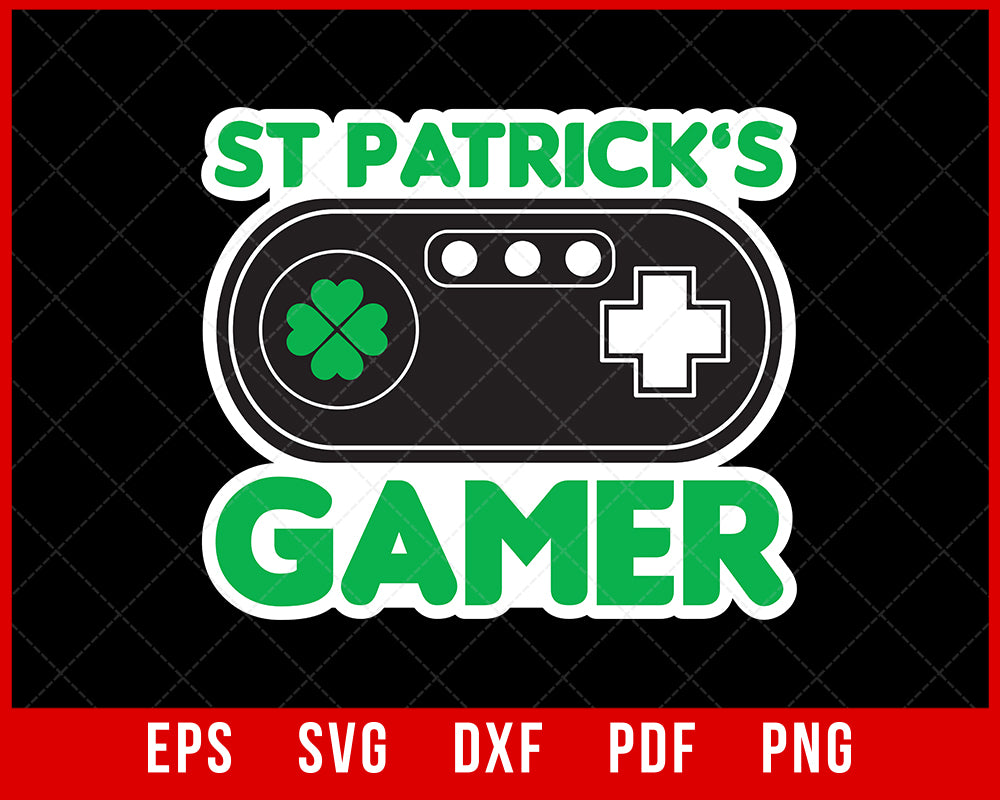Video Game St Patrick's Day Gamer Boys Kids Gaming T-Shirt Design Sports SVG Cutting File Digital Download 
